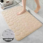 tapis bain antidérapant texture galet coton polyester moderne salle bain sol maison