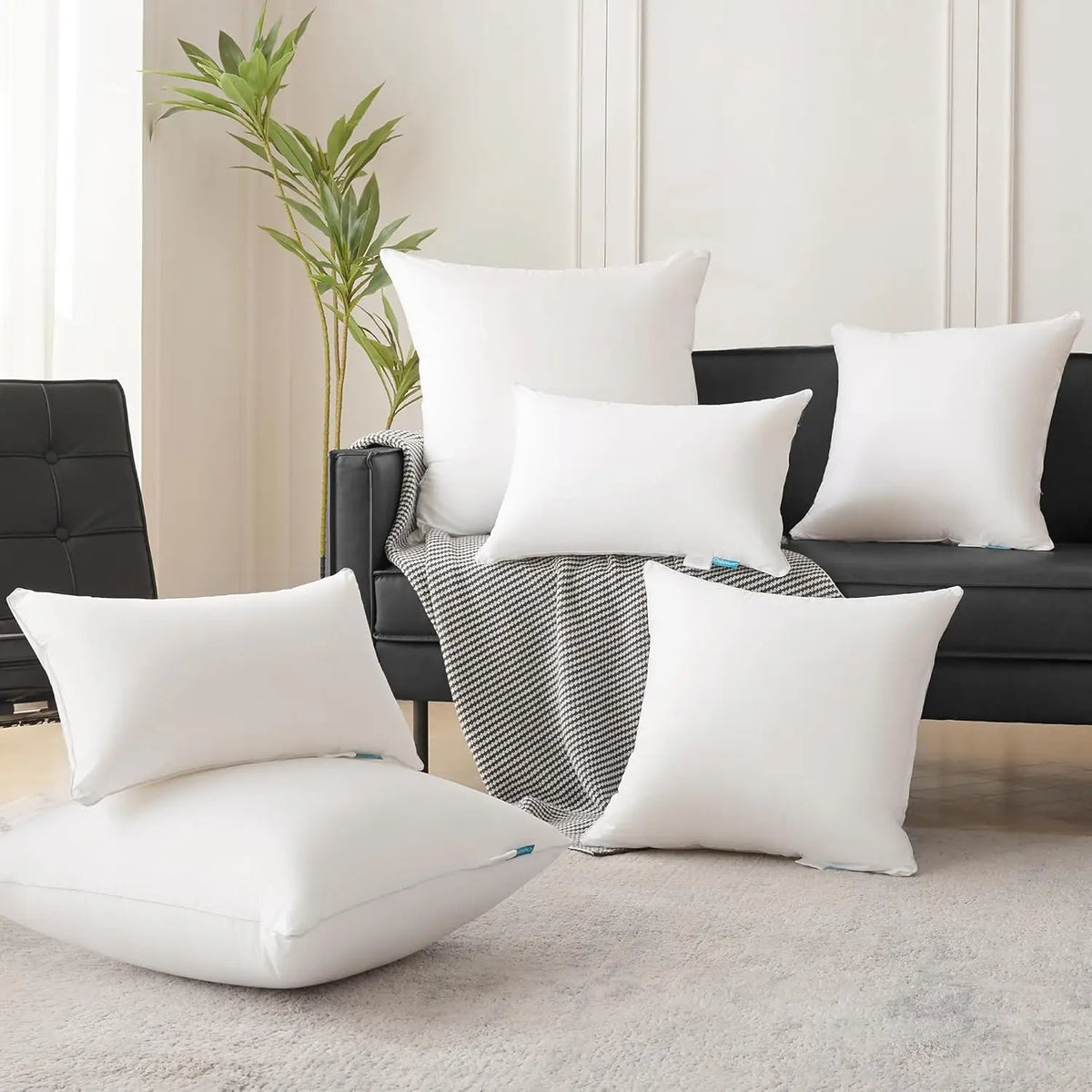 coussins rectangulaires blancs sans motif oreiller doux garnissage polyester moderne