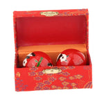 boules massage main rouge panda feuille fitness relaxation santé exercices dextérité portable