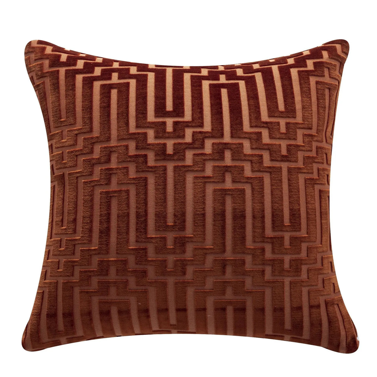 housse coussin géométrique velours moderne turquoise blanc orange violet noir 45x45cm