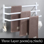 porte serviettes mural blanc moderne aluminium laqué clips trois étages salle bain