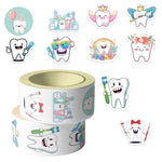 stickers autocollants dents mignonnes expressions cartoonesques accessoires blanc bleu vert rose jaune 500 feuilles