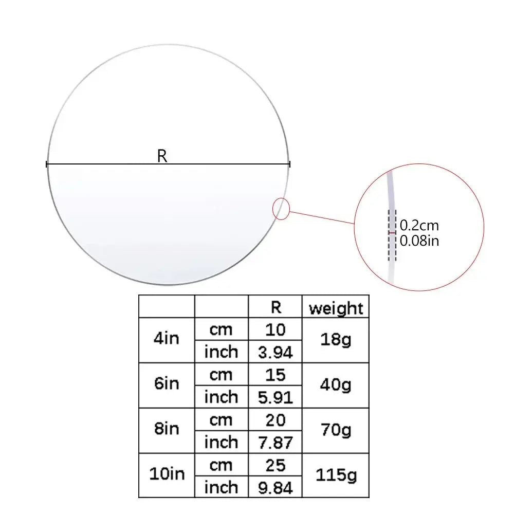 disques support gâteau transparents modernes 10cm 15cm 20cm 25cm