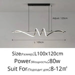 lumière suspendue moderne abstraite 100cm 120cm noir blanc doré minimaliste