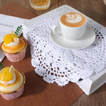 serviettes table crochet traditionnel motif floral beige clair blanc artisanal fête table manger