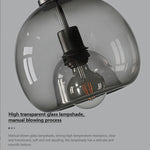 Suspension lumineuse moderne minimaliste transparente ampoules filament salon chambrehôtel