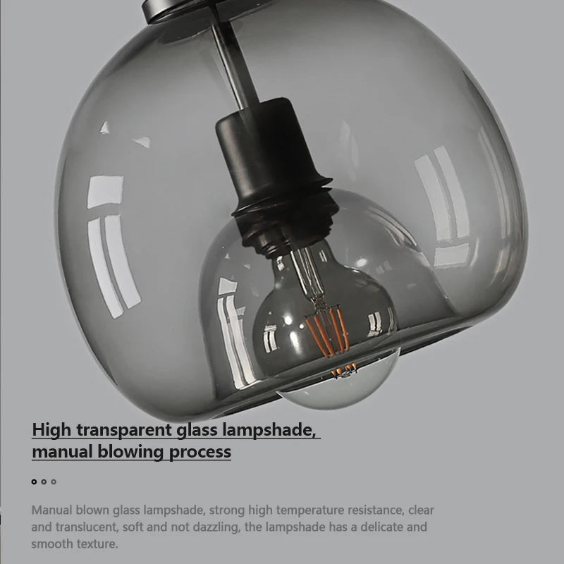 Suspension lumineuse moderne minimaliste transparente ampoules filament salon chambrehôtel