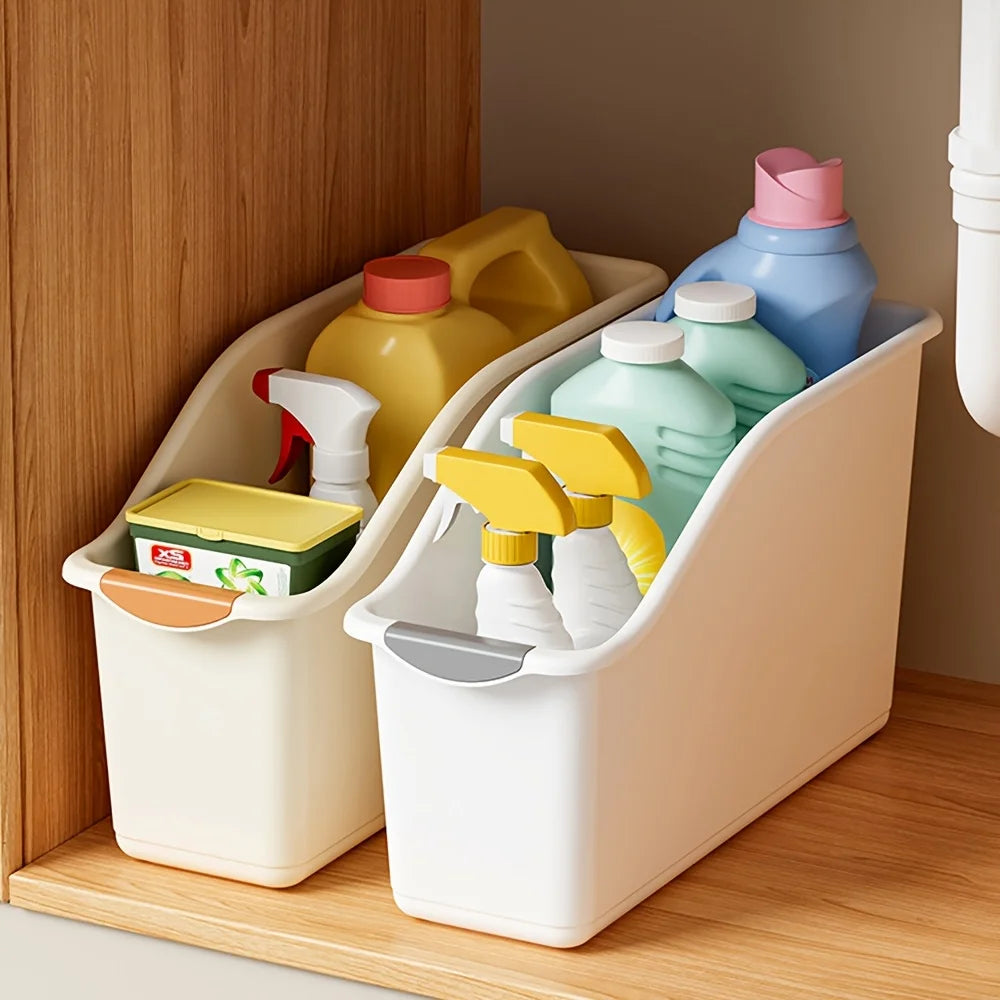 boîtes rangement blanc orange poignées moderne pratique cuisine organisation produits ustensiles durable