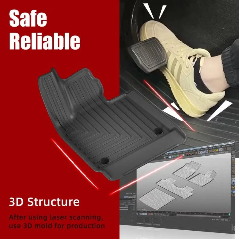 tapis sol imperméable noir rayures verticales moderne voiture facile nettoyer tpe