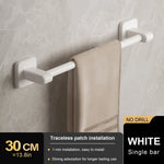 porte serviettes mural gris lisse double barre 30 40 50cm moderne minimaliste fixations murales