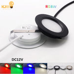 Spot LED rond RGBW 12V blanc noir argent nickel adhésif moderne chambre étude camping