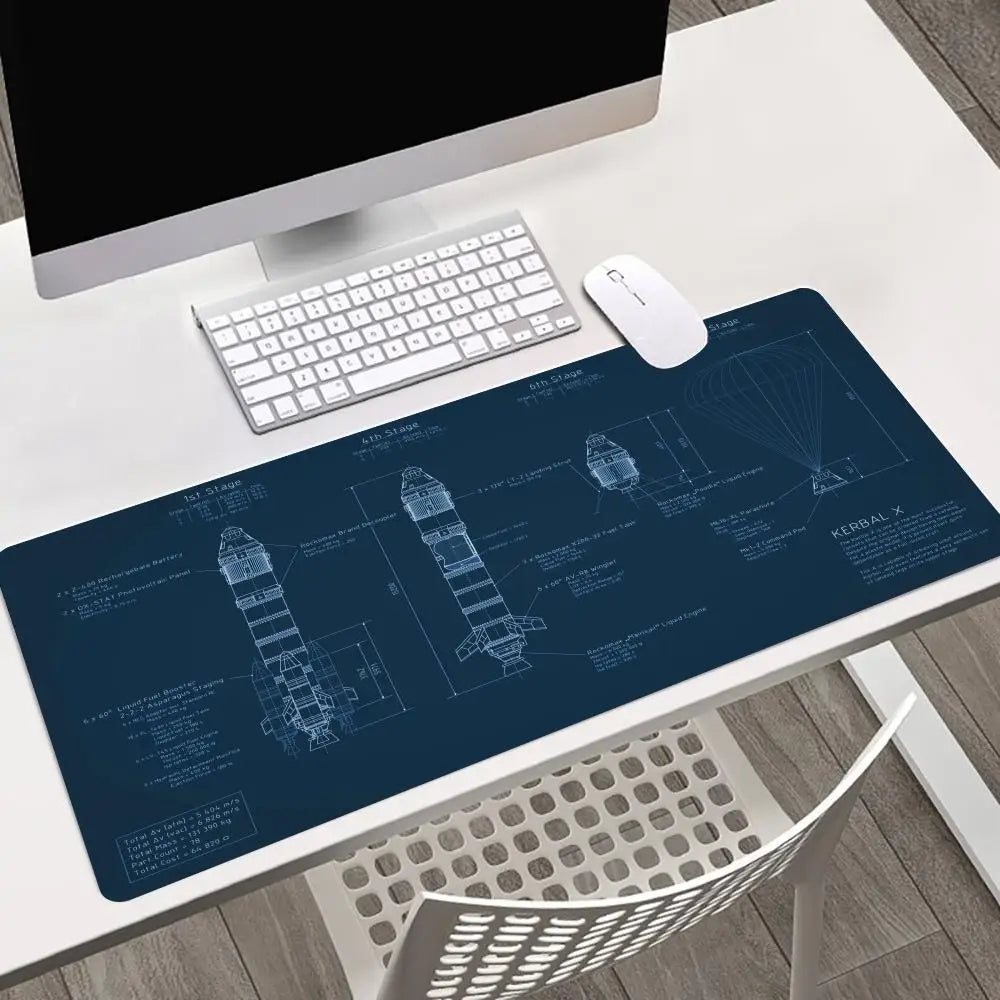 tapis souris bleu marine fusée spatiale tapis jeu tapis tapis décoratif tapis informatique tapis