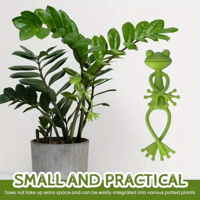 supports plantes forme grenouille vert clair décoration jardin flexible enroulement tige ludiqueextérieurintérieur