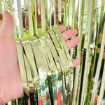 rideau franges métalliques brillantes rose doré vert rouge blanc festif opacité 15cm 28cm