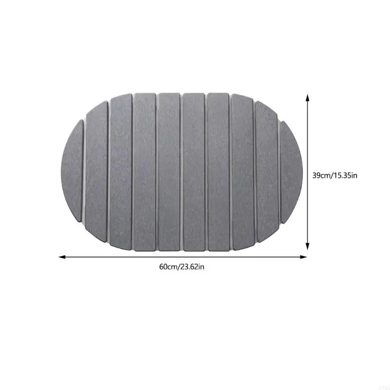 tapis bain pliable absorption rapide séchage instantané antidérapant rayures horizontales gris moderne