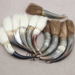 brosse peinture traditionnelle cordelette poils naturels marbrés noir blanc gris
