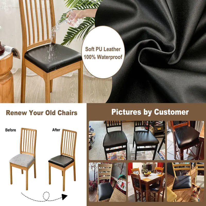 housses siège chaise cuir synthétique noir marron bleu clair moderne minimaliste élastique