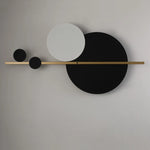 lampe murale moderne minimaliste noir blanc doré géométrique fixée mur sphères cercles barre translucide