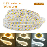 ruban led flexible 120 leds 12v 24v blanc jaune gris adhésif moderne