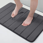 tapis massage pieds noir rayures horizontales moderne antidérapant absorbant eau respectueux environnement