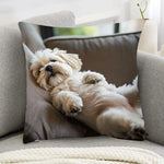 taie d'oreiller moderne 45x45cm imprimé chien blanc beige coussin décoratif polyester