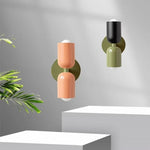 lampe murale moderne rouge vert olive beige deux sources LED flux 60 249V 90