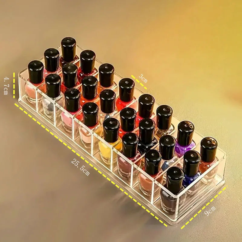 présentoir cosmétique transparent moderne boîte rangement maquillage acrylique 10 gonds doré minimaliste