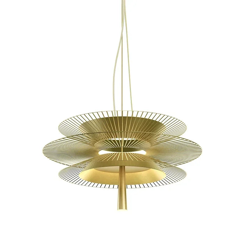 suspension lumineuse moderne dorée cercles concentriques opaque chaîne câble électrique 60 249 lumens 90