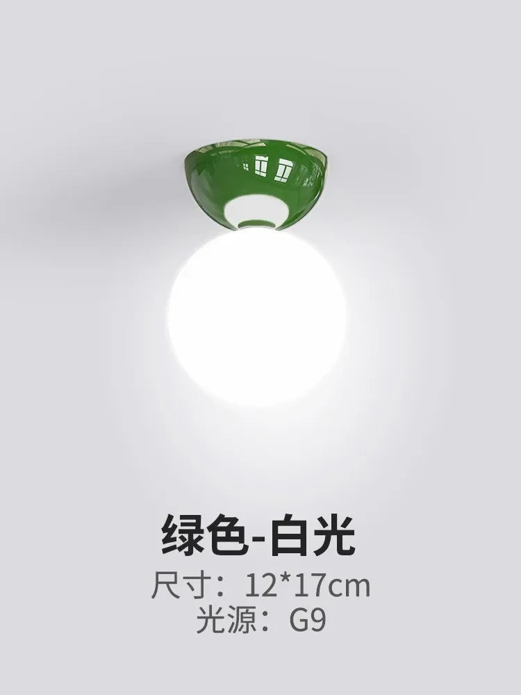 plafonnier moderne minimaliste verre opaque ampoule led g9 rouge blanc vert