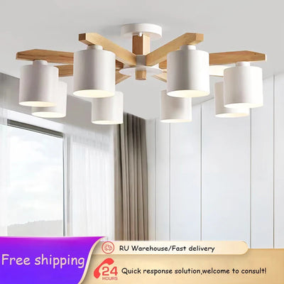Suspension en bois massif blanc pour chambre