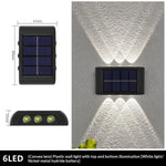 lampe solaire murale moderne noir cellules bleues diffuseur blanc translucideextérieur minimaliste trois led