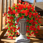guirlande artificielle fleurs violettes roses jaunes modernes extérieures décoration jardin balcon