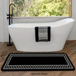 tapis sol noir géométrique moderne cuisine entrée 40x60 40x120cm imperméable anti dérapant résistant saleté