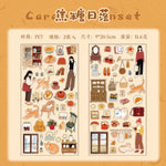 sticker autocollant transparent illustratif multicolore animaux objets ménagers personnages scrapbooking diy bricolage