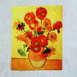 tissu coton lin hand dyed peinture huile van gogh rapide respirant craft scrapbooking patchwork