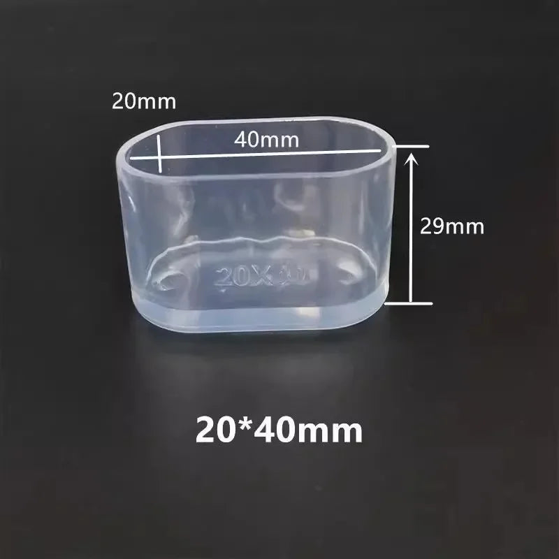 protège pieds chaise transparent moderne adhésif set antislip silicone 20x40mm