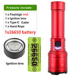 lampe torche rechargeable zoom modes indicateur charge sortie usb type étanche camping