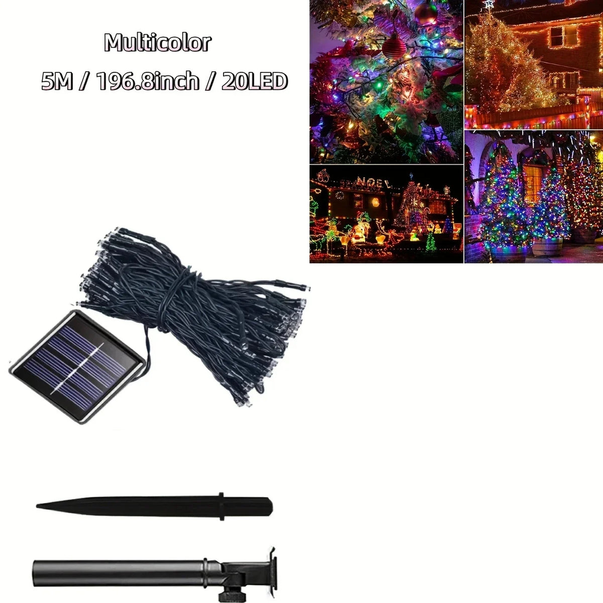 guirlande lumineuse solaire imperméable ip65 20 led jaunes modes facile sans câblage nécessaire
