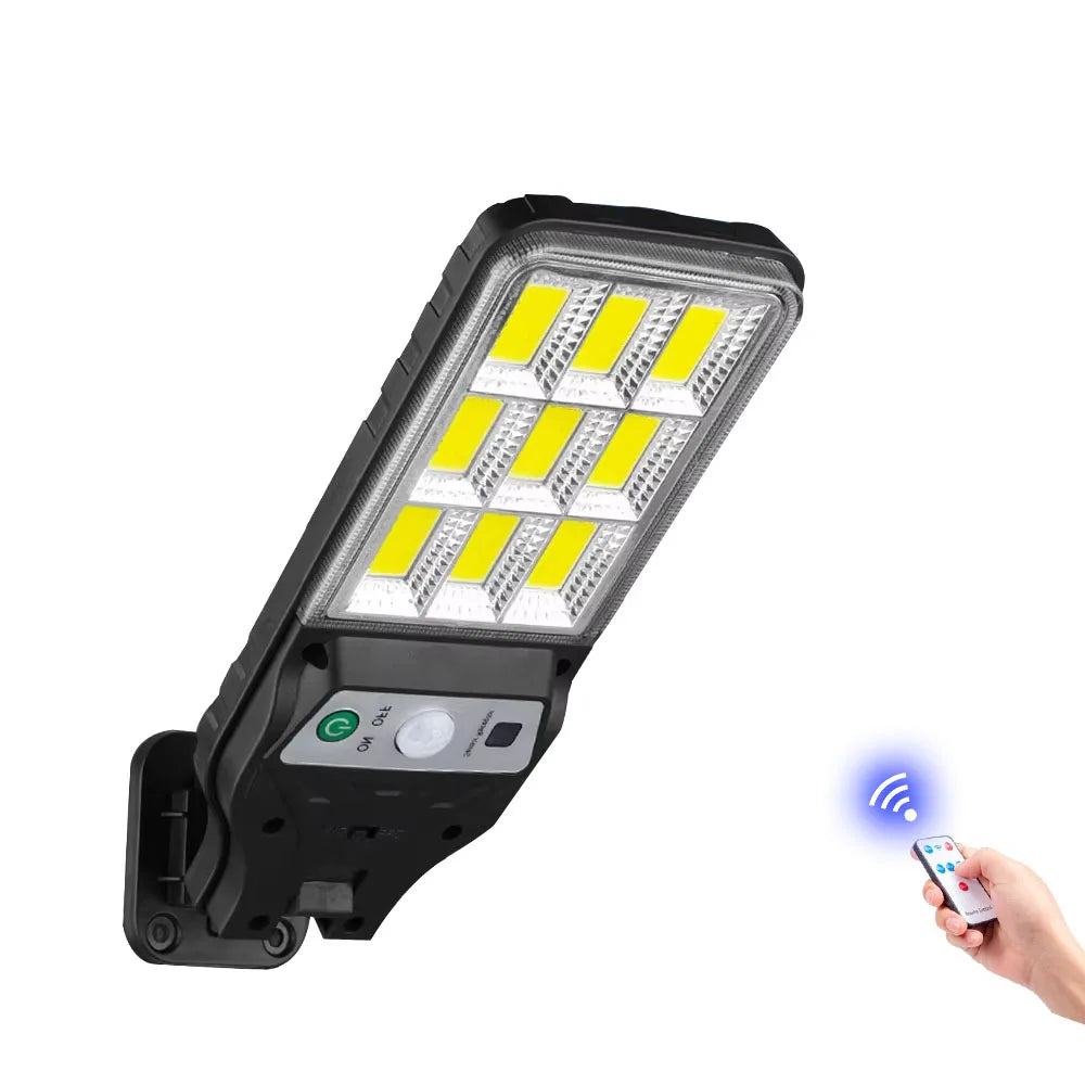lampe solaire gris métallique capteur mouvement panneau led moderne fixation mur waterproof