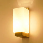 applique murale moderne led bois clair verre blanc éclairage chambre salon 16w 30w blanc