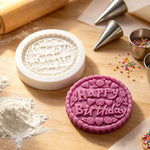 moule silicone happy birthday fondant cupcakes gâteaux décoration pâtisserie biscuits rustique