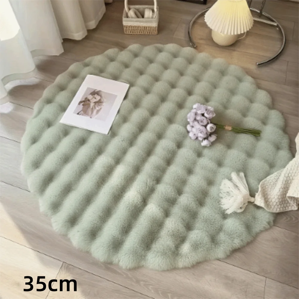 coussin doux blanc gris rose vert peluche moderne diametre 35cmwasher