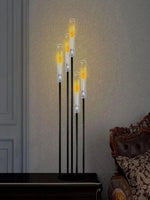 support cierges moderne noir base circulaire tiges verre vis fixations chambre salon