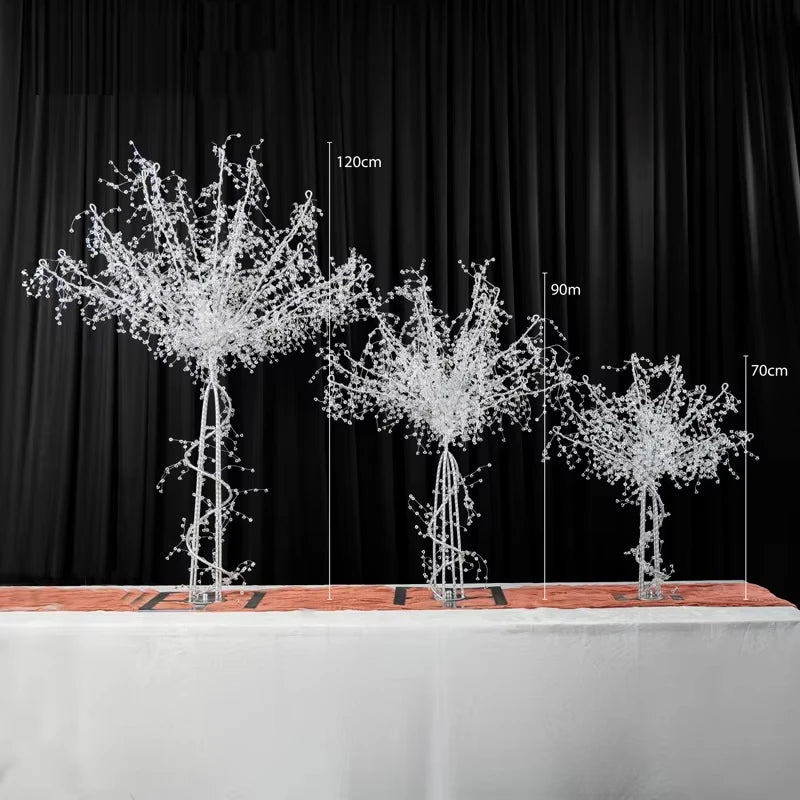 décoration mariage arbre métal transparents branches argentées led élégante festive moderne