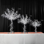 décoration mariage arbre métal transparents branches argentées led élégante festive moderne