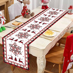 tableau table noël bonhomme neige flocons motifs traditionnels bleu blanc rose rouge vert