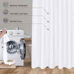 rideau douche blanc polyester moderne résistants largeur 120cm hauteur 180cmmodifiable