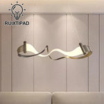 suspension lumineuse moderne blanc doré noir ondulé mat salon chambre
