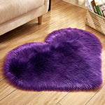 tapis peluche coeur rouge gris violet bleu moderne doux 50x60cm maison décoration chambre salon