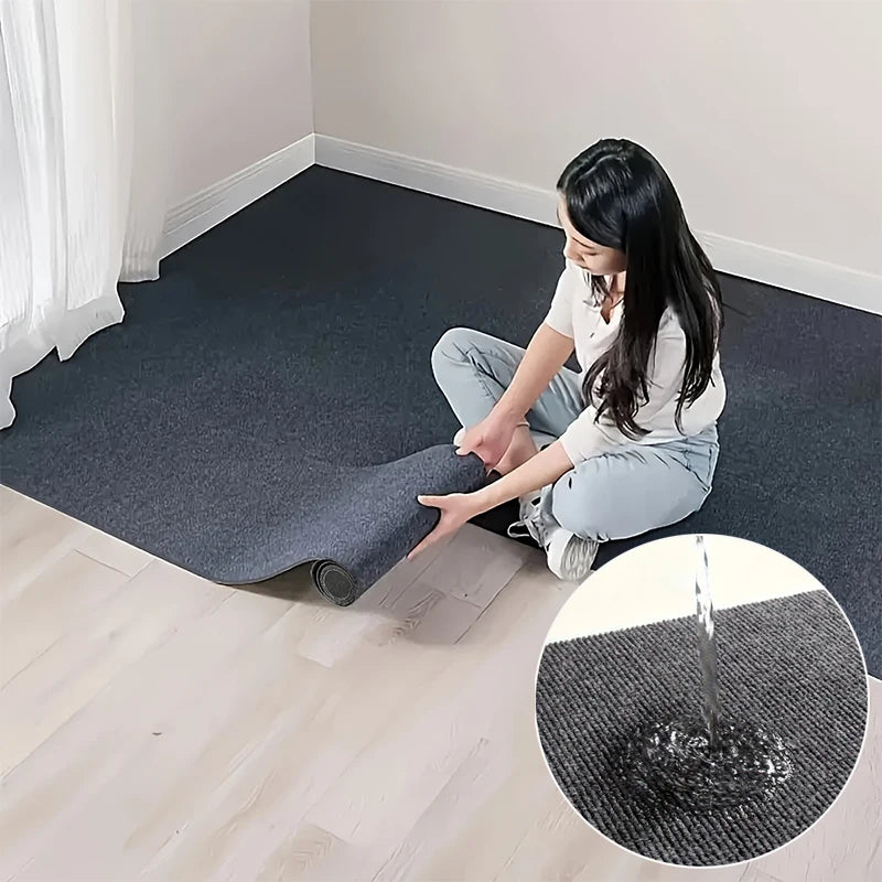 tapis polyester moderne minimaliste gris foncé beige bleu clair marron texture granuleuse décoration maison